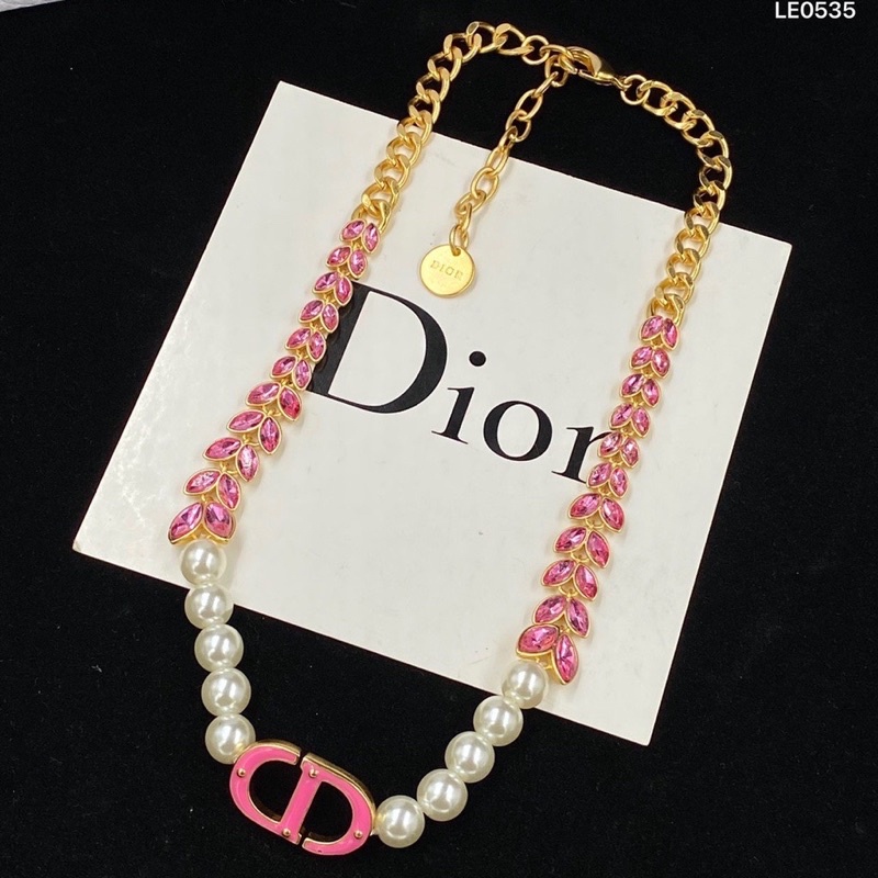 vòng cổ chocker ngọc thương hiệu cao cấp thiết kế hình lá mặt C.D mã TH9950