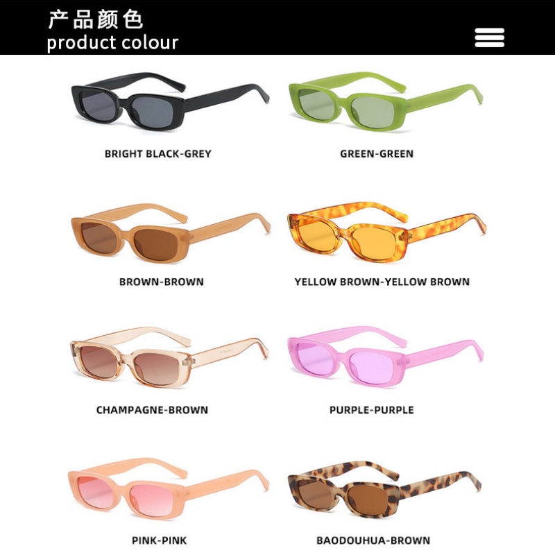 Kính râm gọng chữ nhật màu kẹo chống tia UV thời trang