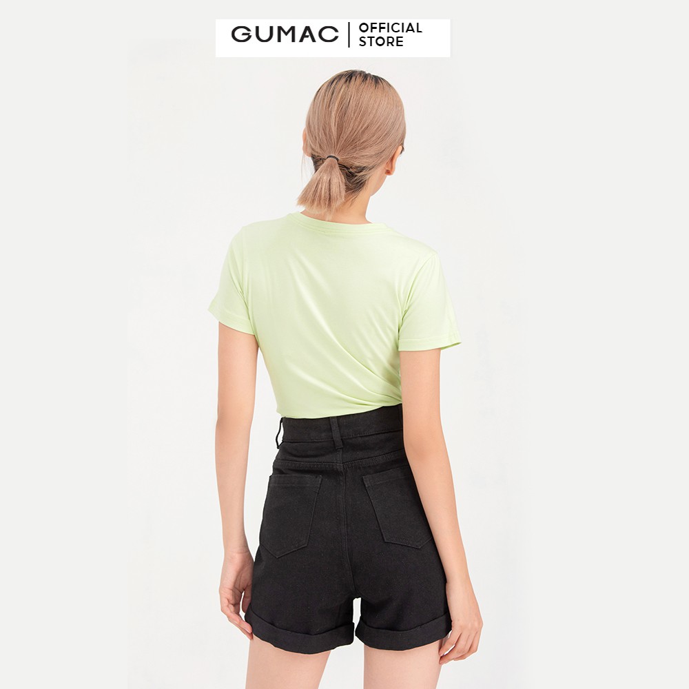 [Mã WABRGM11 giảm 10% đơn 250K] Áo thun cổ tròn GUMAC form basic ôm body cá tính ATB723 | BigBuy360 - bigbuy360.vn
