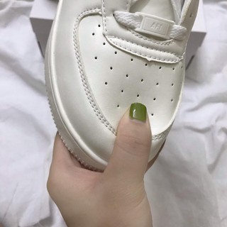 Giày AF1 Trắng Da Hai Lớp, Đế Đúc (36-43)