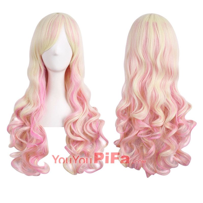 SSINGSTORE  Tóc giả wig uốn xoăn nhiều màu highlight chuyên dùng COSPLAY nhân vật Anime Manga Game