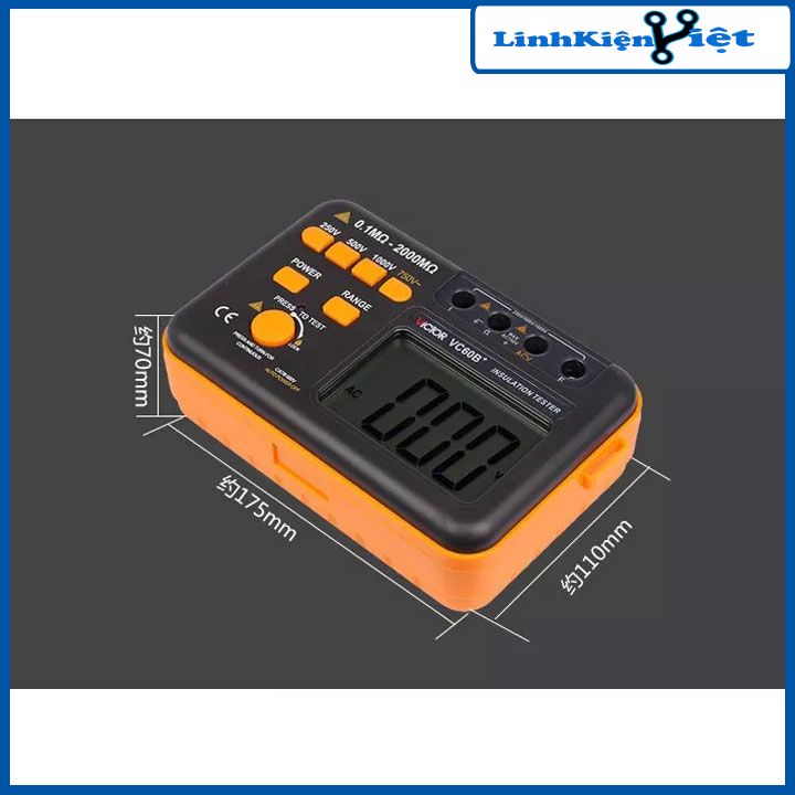 Máy đo điện trở cách điện hiển thị số máy đo điện trở đất Victor VC60+