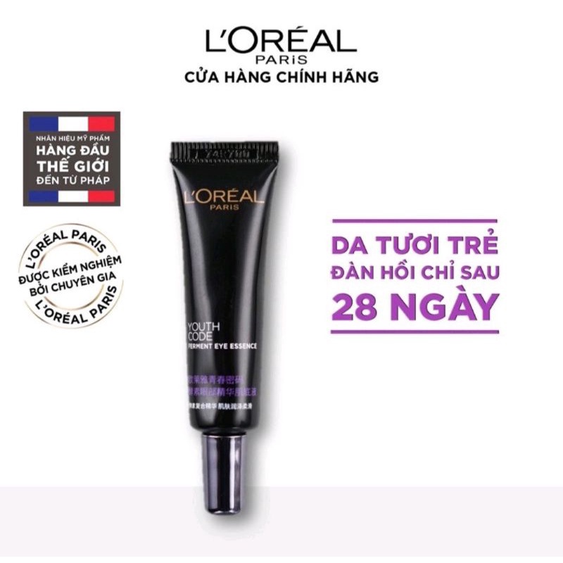 Serum Loreal Paris hoạt chất dưỡng da tươi trẻ Youth code và dưỡng chất căng da cấp ẩm Revitalift 1.5% HA serum 7.5ml