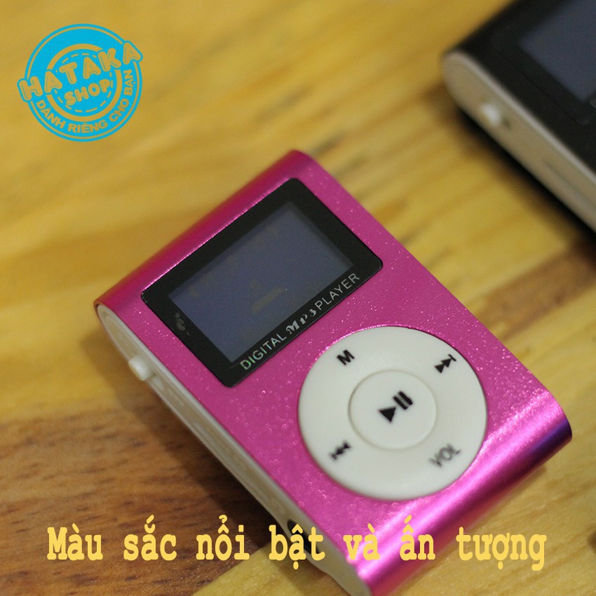 (TẶNG TAI NGHE - CÁP SẠC) Máy Nghe Nhạc Mp3 MINI có màn hình-kẹp gắn quần áo-tặng tai nghe và dây sạc-digital mp3 player