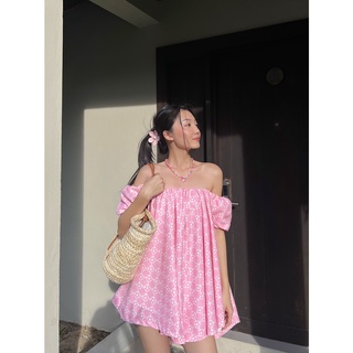 Đồ Liền Thân Freckles Studios Dáng Rộng Trễ Vai Tay Phồng Dễ Thương Thoải Mái 2 màu