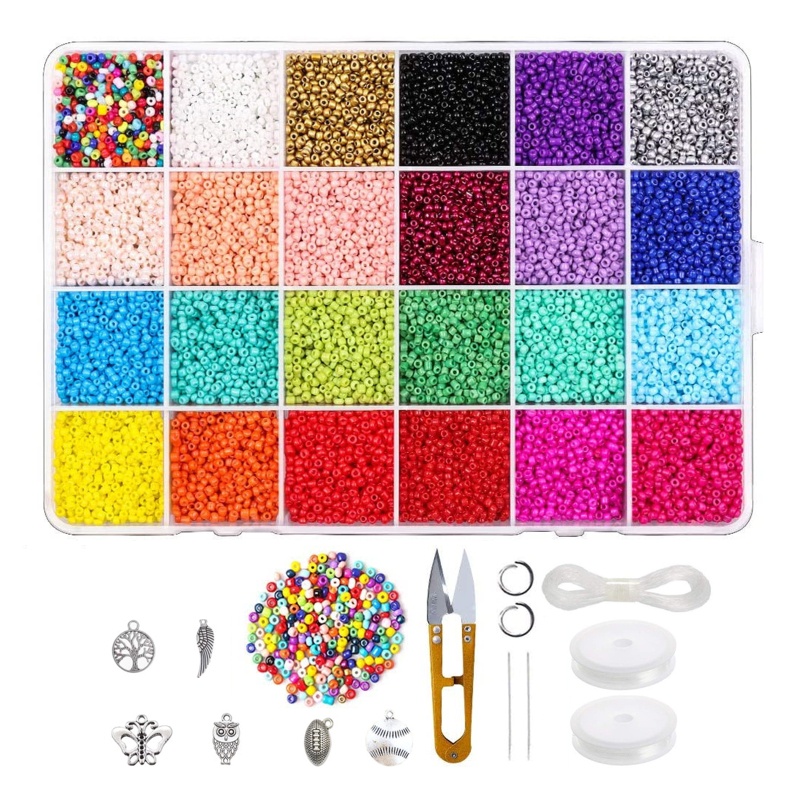 Sa Set Hạt Xỏ Lỗ Bằng Acrylic Dùng Làm Trang Sức DIY