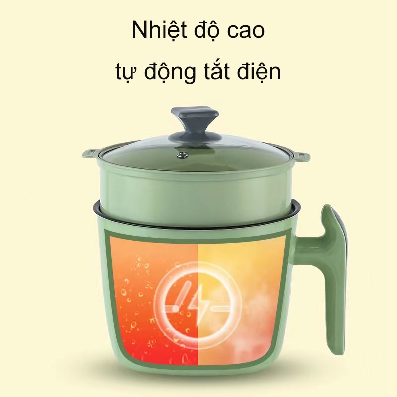 Nồi Lẩu Điện Mini Đa Năng Siêu Tiện Lợi 1,8L, Lòng Nồi Chống Dính Dễ Dàng Vệ Sinh, Thích Hợp Để Hấp, Xào, Nấu Mì, Nấu Cơ