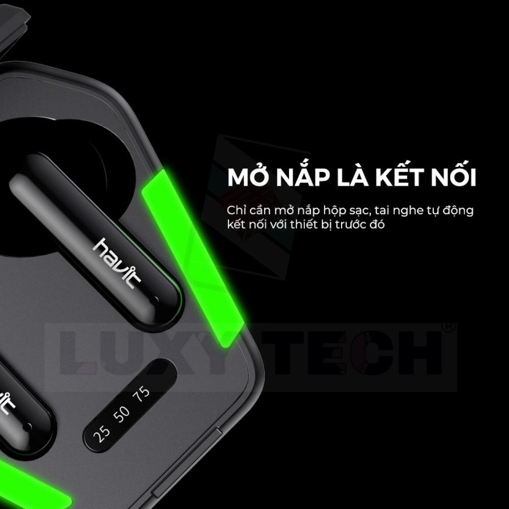Tai Nghe Gaming TWS HAVIT TW938, Bass Chất Game Mượt, Chip ATS3015 Giảm Độ Trễ 0.05s - BH 12 Tháng