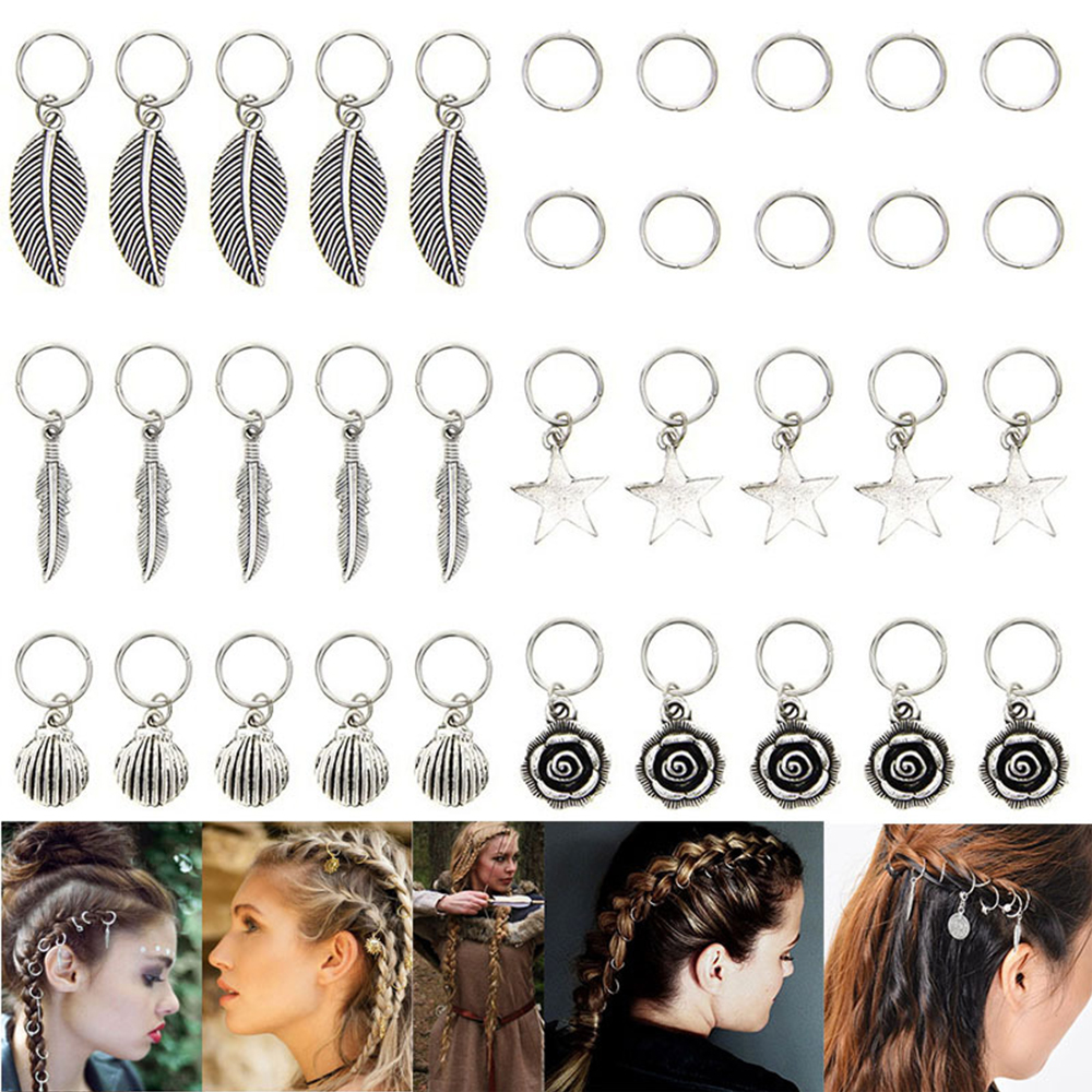 Bộ 60 / 80 / 110 / 35 charm phụ kiện trang trí tóc tết