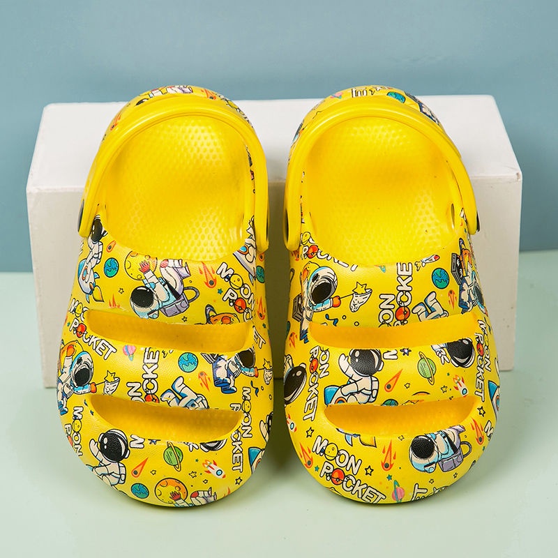 Oeggeo Giày Đế Bằng Đi Biển In Hình Phi Hành Gia Chống Thấm Nước Mùa Hè Cho Bé