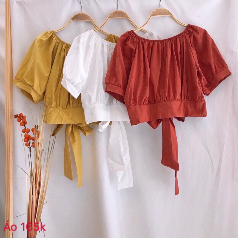 Áo trễ vai cột nơ