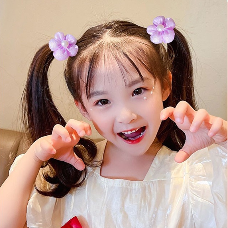 Dây Cột Tóc Đính Hoa Cúc Dễ Thương Phong Cách Hàn Quốc Cho Bé Gái