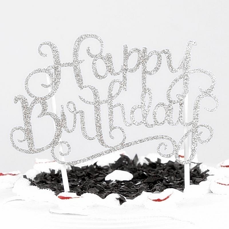 Phụ Kiện Cắm Trang Trí Bánh Kem Chữ Happy Birthday Xinh Xắn