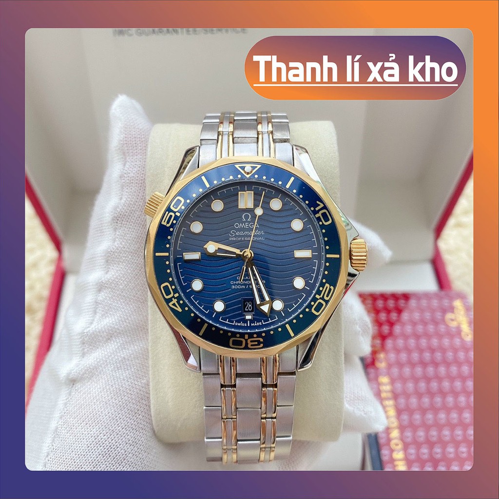 Đồng Hồ Nam Thương Hiệu Cao Cấp Omega Seamaster Chạy Cơ Tự Động Chống Nước Chống Trầy Size 43mm