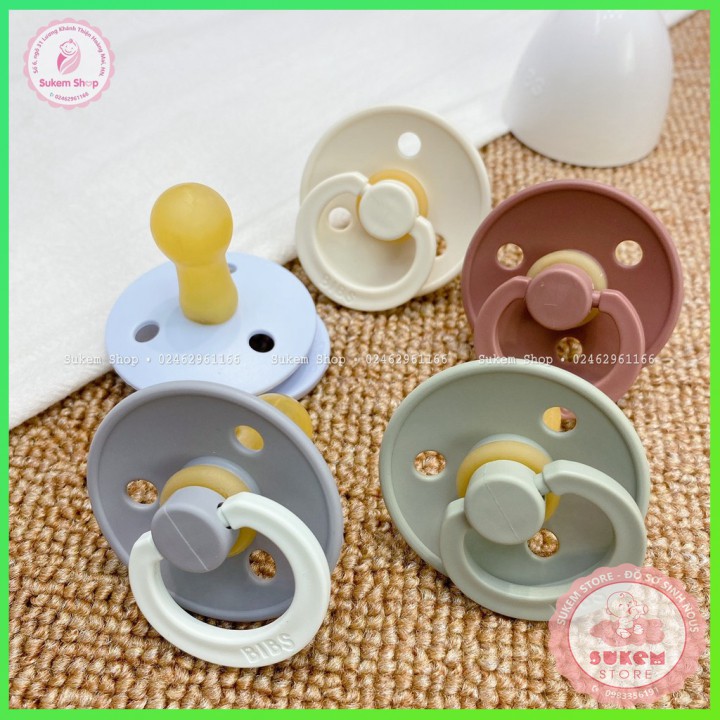 Ti Giả BIBS/Ti Ngậm BIB Đan Mạch Cho Bé 100% Cao Su Thiên Nhiên Siêu Mềm Như Ti Mẹ