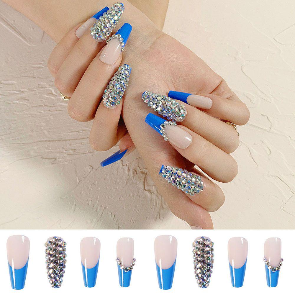 Hộp 24 Món Đồ Trang Điểm Phong Cách Pháp|Bộ Móng Tay Giả Che Phủ Toàn Diện Tháo Rời Được