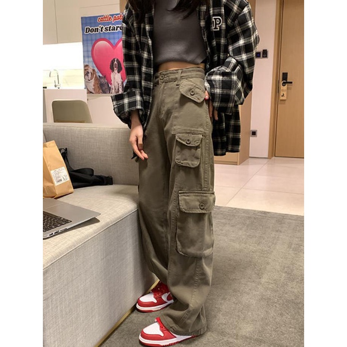 Quần Yếm Jean Ống Rộng Phong Cách Retro Mỹ Thời Trang Mùa Hè Dành Cho Nữ 2022