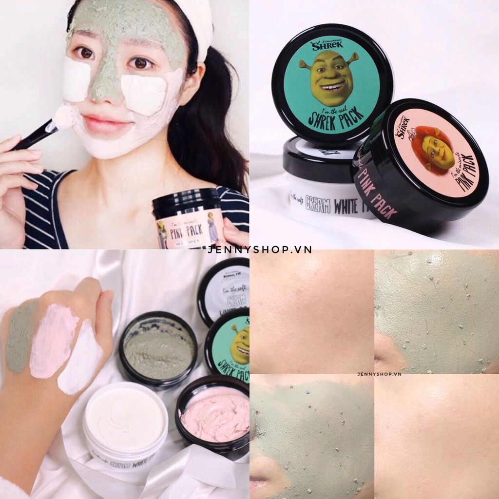 Mặt Nạ Đất Sét Olive Young X Dream Works I'm The Real Shrek Pack - Pink Pack - White Pack