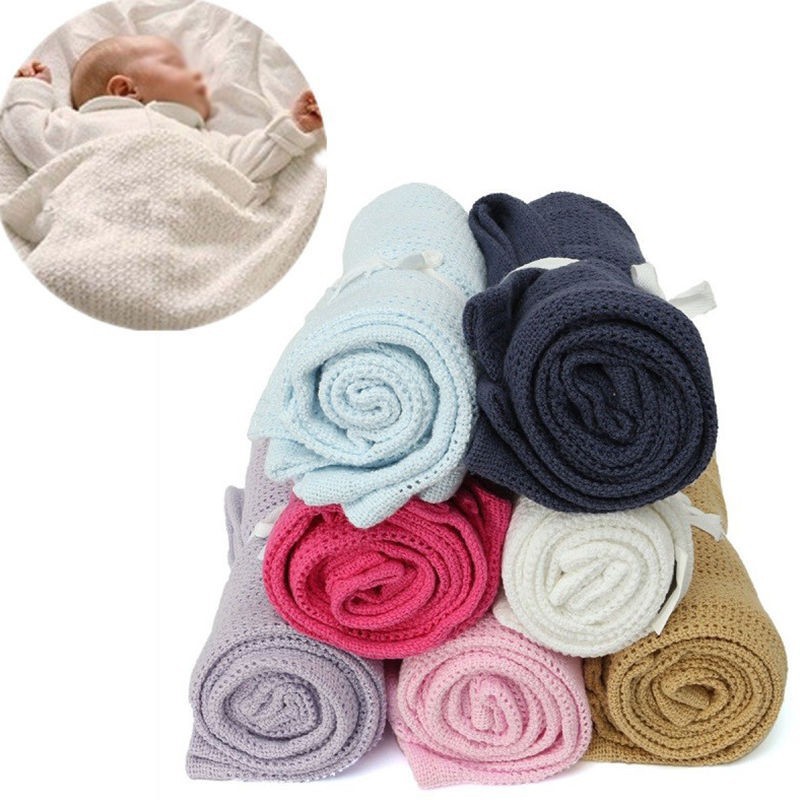 Chăn màu trơn mềm mại cho trẻ sơ sinh