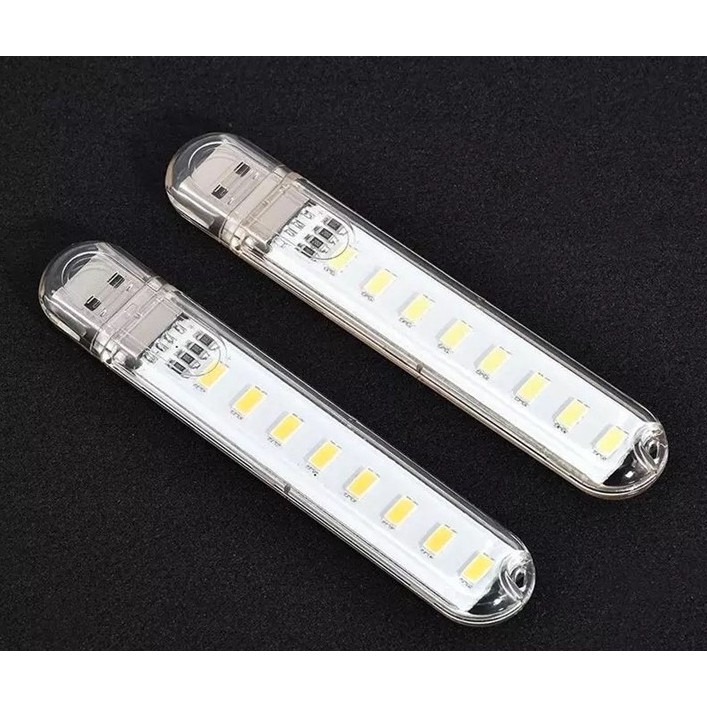 Bộ 2 cây đèn led 8 bóng siêu sáng dùng USB dành cho cắm trại du lịch ngã ngoại