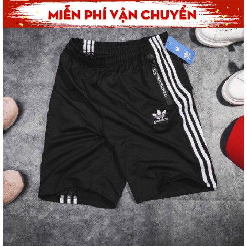 Quần short thể thao 3 sọc nam túi khóa kéo trendsport