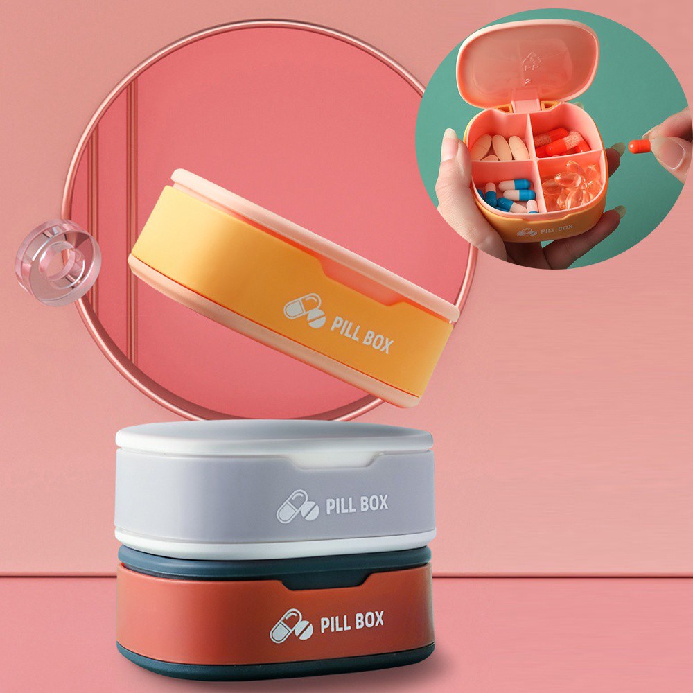 Hộp nhựa đựng thuốc 4 ngăn chất lượng cao tùy chọn màu sắc