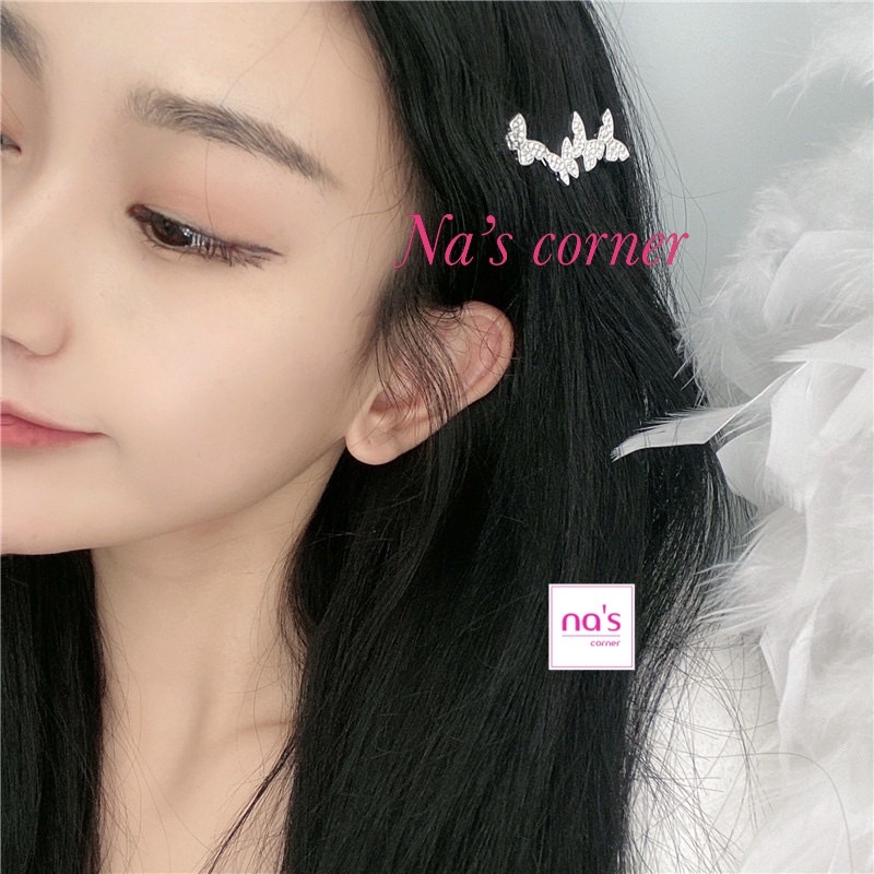 Kẹp tóc kim loại hình Bướm đính đá xinh lung linh dành cho nữ