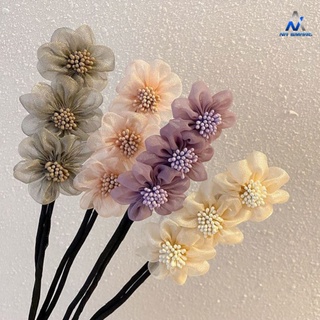 Dây Búi Tóc Hình Hoa Nhiều Màu Dễ Thương