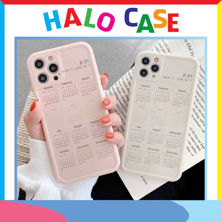 Ốp lưng iphone viền nổi BVC lịch 2022 6/6plus/6s/6splus/7/7plus/8/8plus/x/xr/xs/11/12/pro/max/plus/promax - Halocase