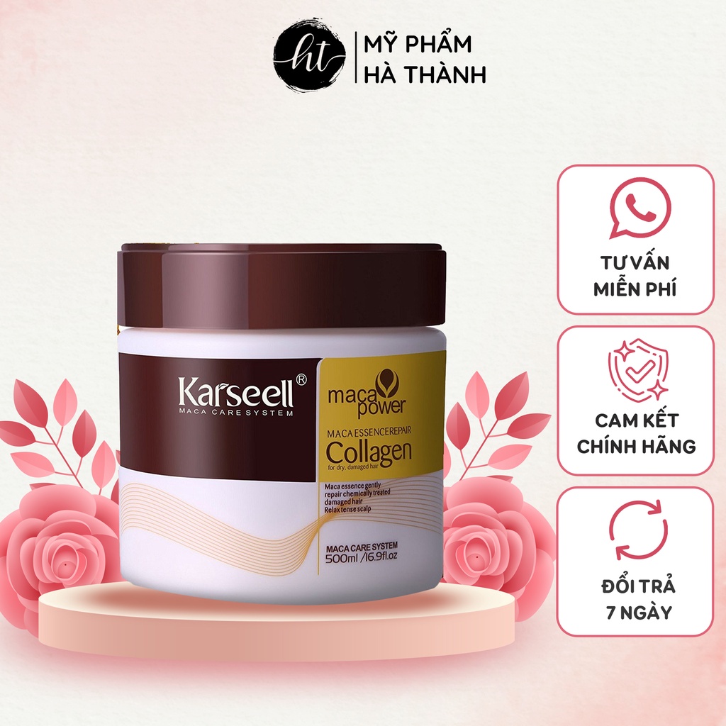 Kem Hấp Ủ Xả Phục Hồi Tóc Collagen Karseell Maca Dạng Hũ 500ml Phục Hồi Hư Tổn Nhanh Chóng Hàng Công Ty - HT200