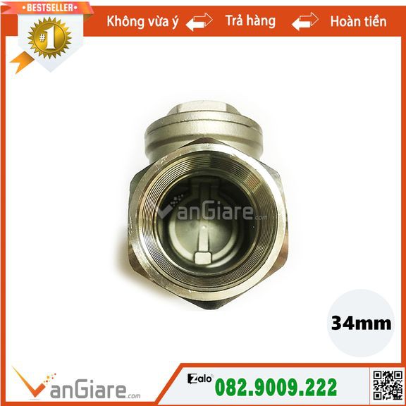 Van nước 1 chiều lá lật inox ren 34mm