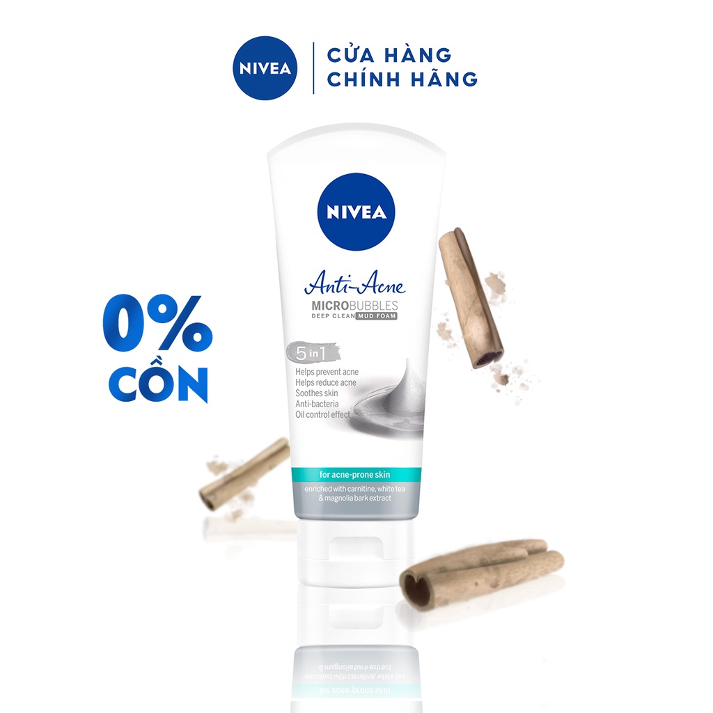 Bộ sản phẩm chăm sóc da mụn NIVEA: Kem chống nắng SPF50+, Nước tẩy trang 200ml &amp; Sữa rửa mặt cho da nhạy cảm 100G