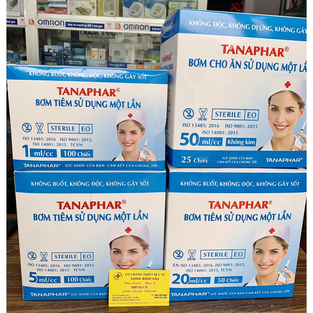 Bơm tiêm y tế chính hãng Tanaphar đủ loại 1ml 3ml 5ml 10ml 20ml 50ml Tanaphar, VIHANKOK 1 Chiếc