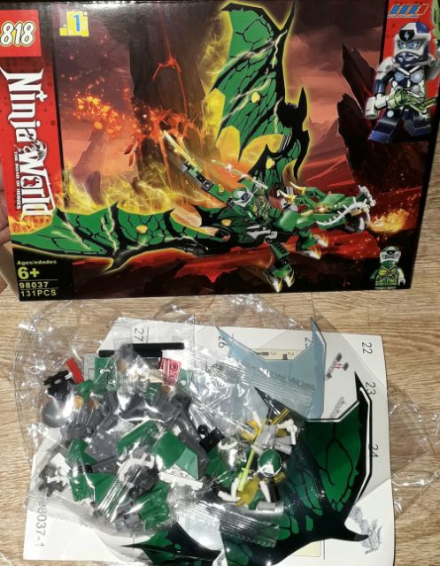 Lắp ráp 1 hộp LegoNinja Rồng có cánh 98037 có trên 130 chi tiết bằng nhựa ABS