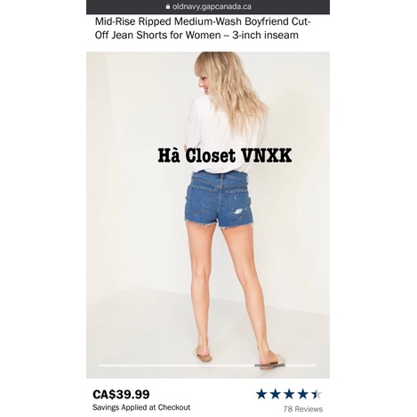 Quần Short Jean Nữ Old N@vì