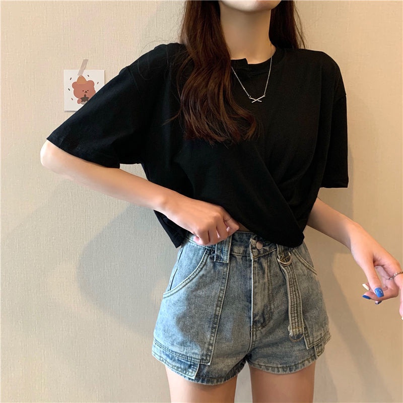 Áo Thun Croptop Tay Ngắn Thời Trang Mùa Hè 2022 Mới Cho Nữ