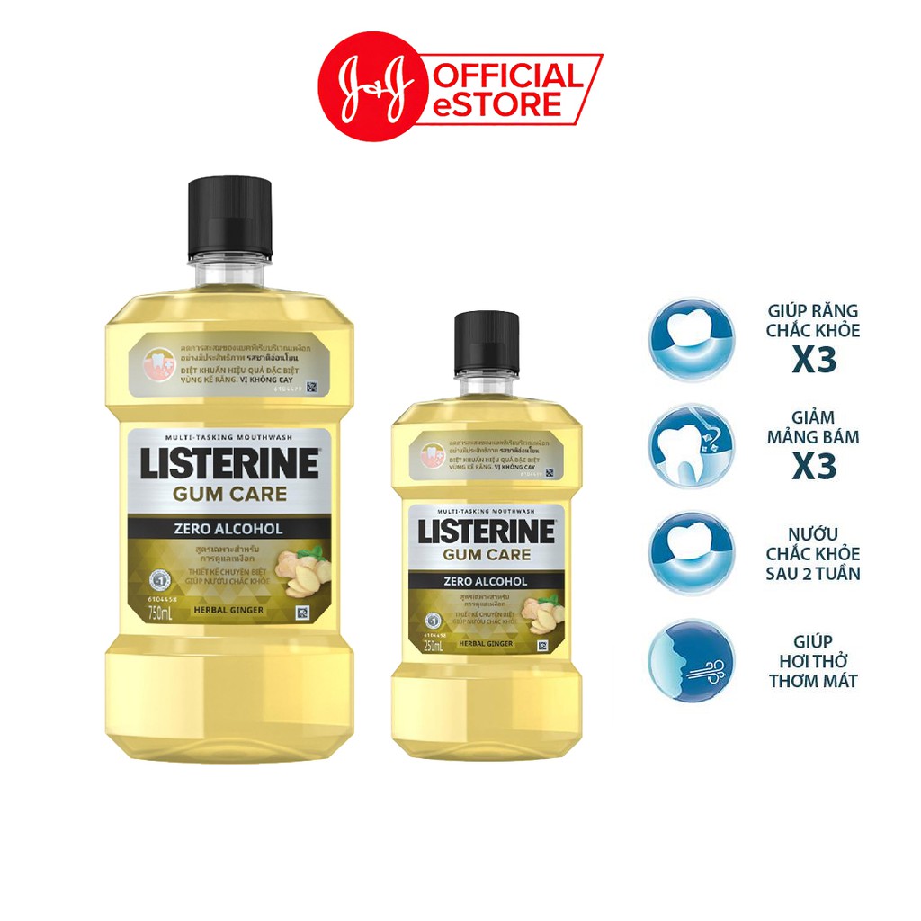 [Mã FMCGJJ20 giảm 8% đơn 250k] Nước Súc Miệng Listerine Gum Care 750ml + Listerine Gum Care 250ml - 540021412