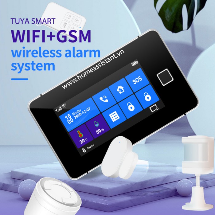 Bộ Báo Động Wifi Sim GSM Màn Hình Cảm Ứng Cao Cấp Tuya T7