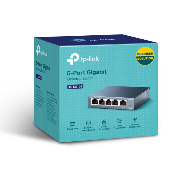 Bộ chia mạng TP-Link 5 cổng 10/100/1000Mbps TL-SG105 | 5 Port RJ45 1Gb - Hàng chính hãng