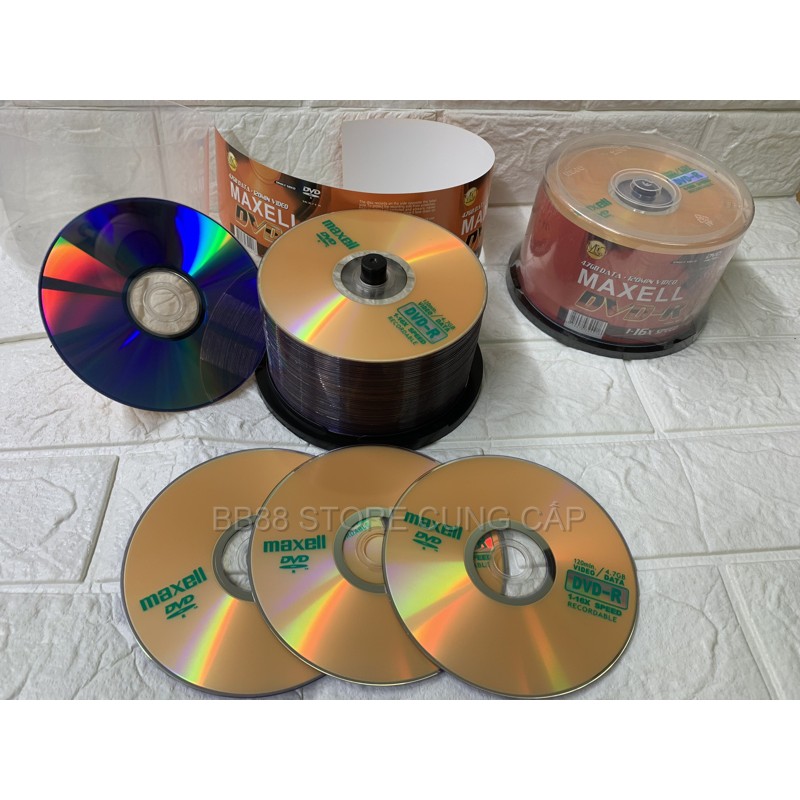 Bộ 50/10 Đĩa Trắng DVD-R  Maxell / Maxeco chất lượng cao thích hợp lưu trữ dữ tài liệu công ty nhạc phim ảnh ô tô