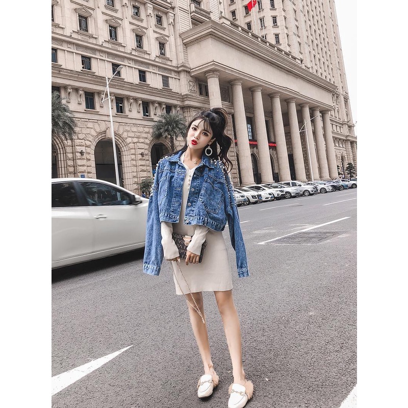 Áo khoác denim thời trang thu đông 2020 dành cho nữ