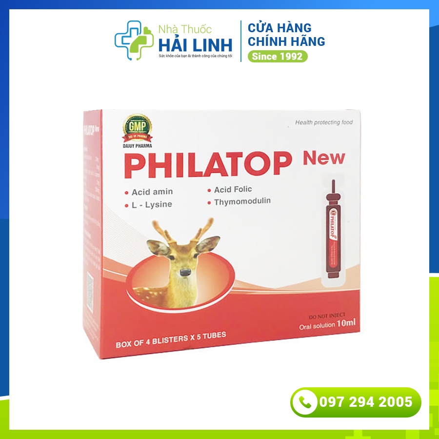 Philatop ống nhựa Đại Uy (hộp 20 ống) - Bồi bổ và phục hồi sức khỏe cho cơ thể