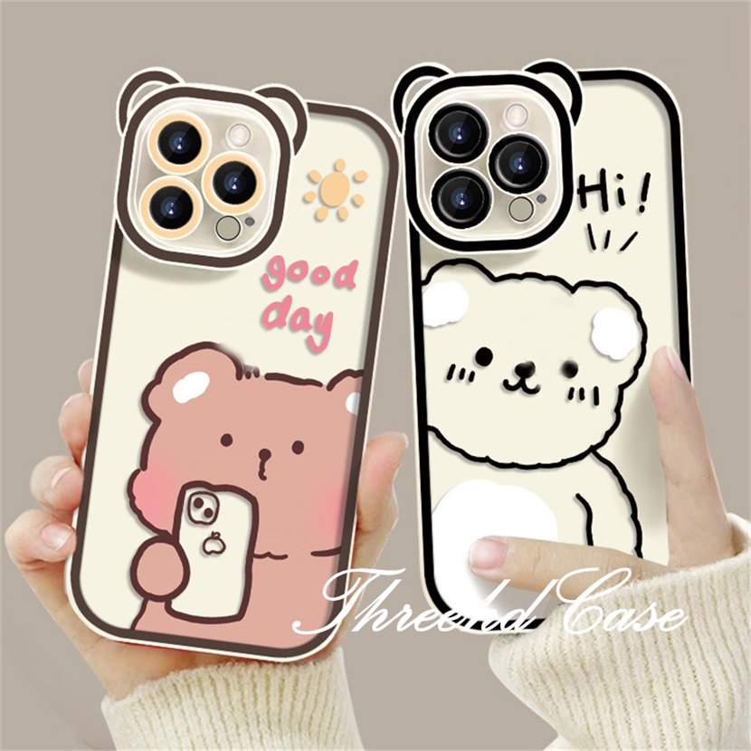 Ốp Điện Thoại Mềm In Hình Gấu Dễ Thương Cho iPhone 14 13 12 11 Pro Max SE2020 X XR Xs Max 7 8 Plus