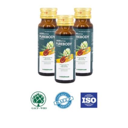 Ladodetox Purebody – Hỗ trợ thanh lọc cơ thể, giải độc gan, tăng cường sức khỏe (12 chai 50ml)