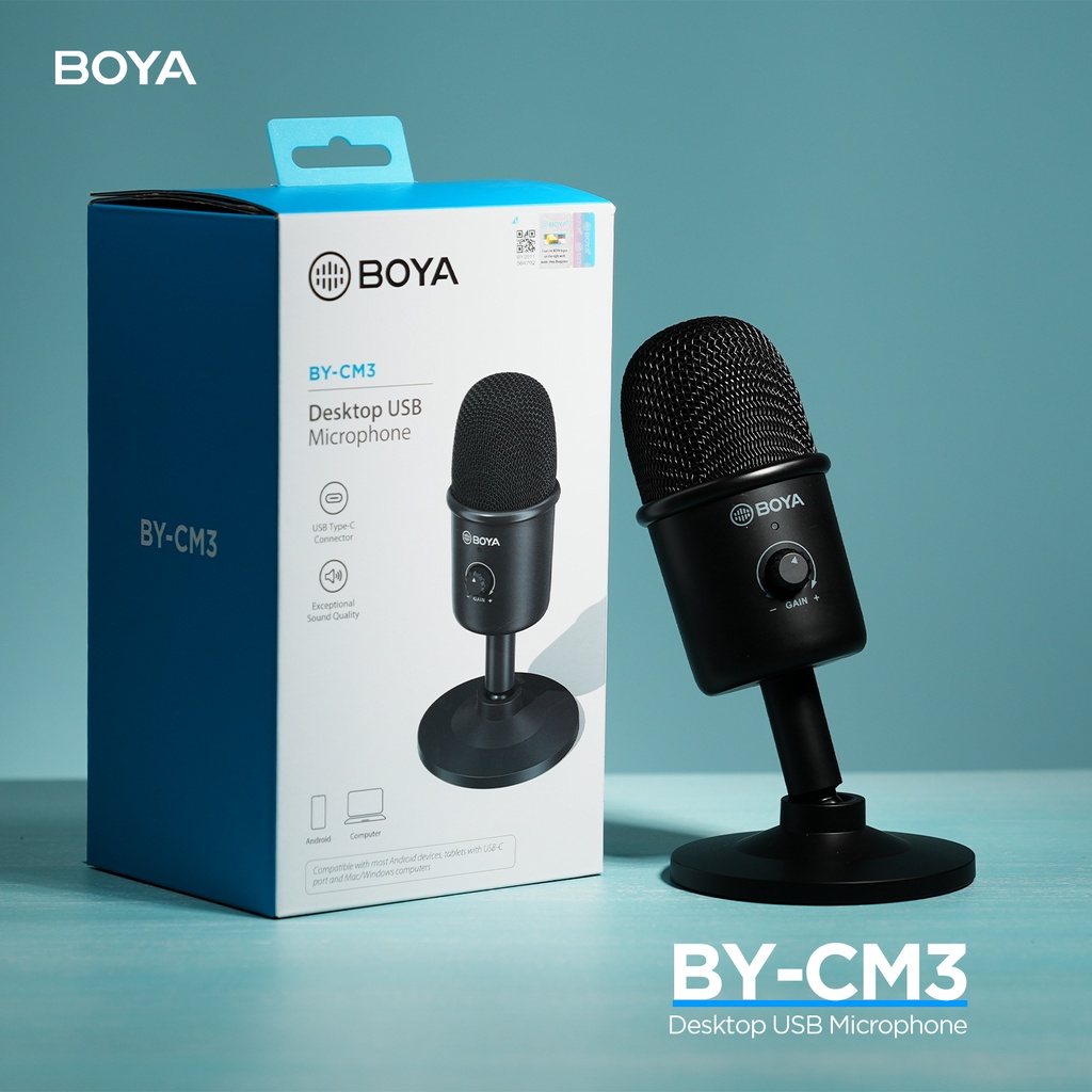 [MẪU MỚI - BẢO HÀNH 2 NĂM]  BOYA BY-CM3 - Mic thu âm cổng USB dành cho Laptop - Hàng Chính Hãng