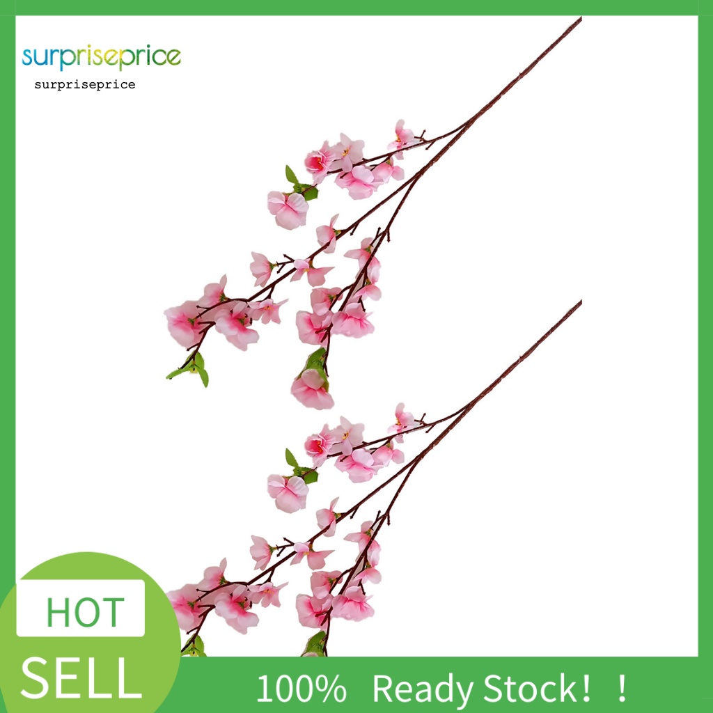 Set 2 Bó Hoa Đào Giả Trang Trí Đa Dụng Chất Lượng Cao