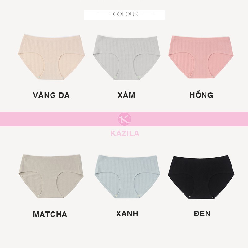 Quần lót nữ cotton cao cấp xuất Nhật, quần chip nữ kẻ sọc cạp ép không viền may siêu thấm Kazila QLH26 | WebRaoVat - webraovat.net.vn