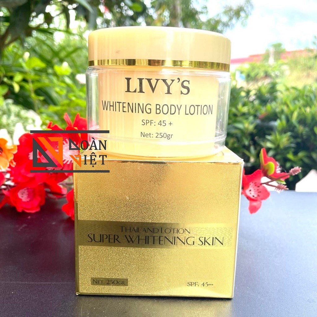 Kem DƯỠNG TRẮNG DA TOÀN THÂN LiVy'S 250g- Giảm thâm sạm, cân bằng độ ẩm cho da mịn màng.Hàng nhập chính hiệu từ Thái Lan