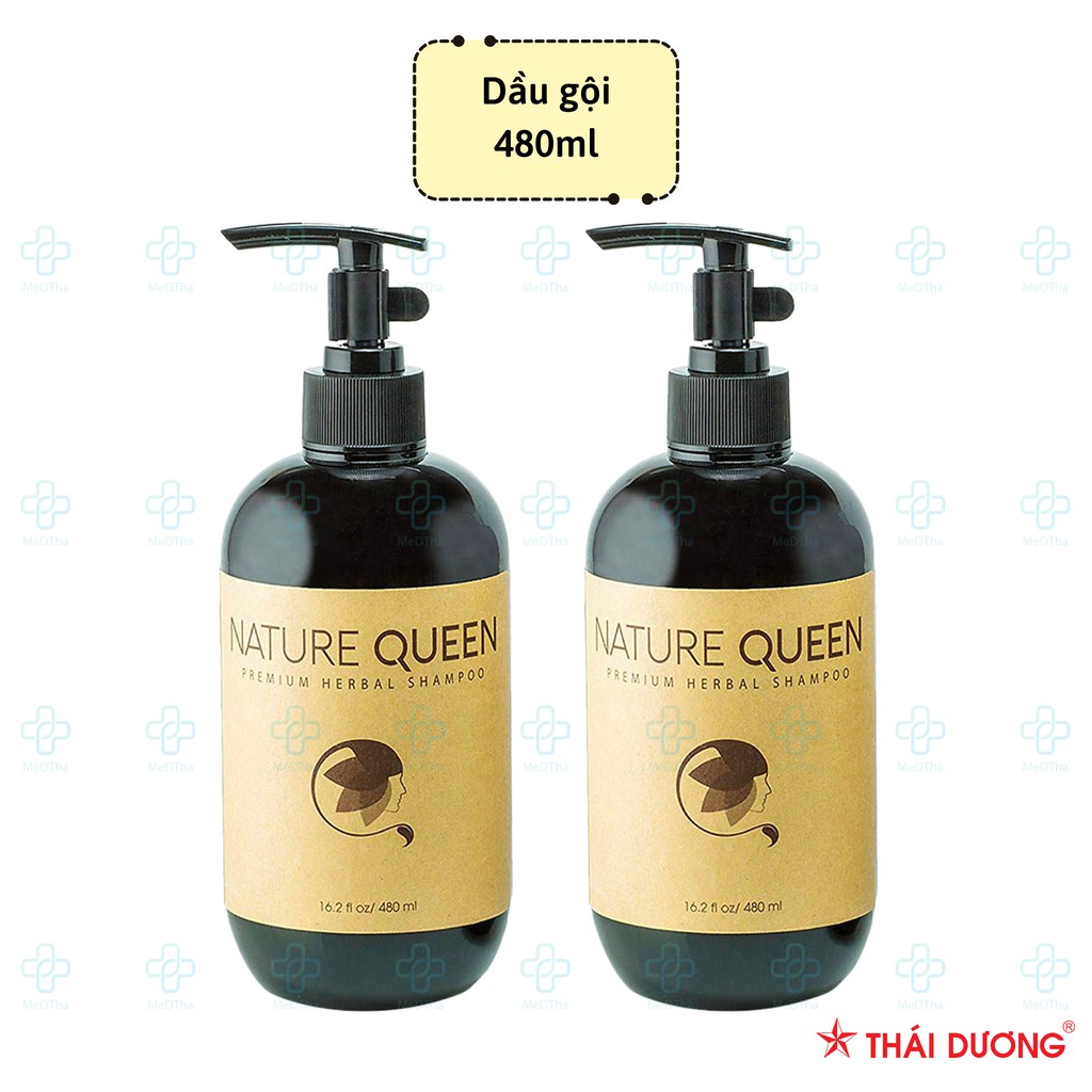 NATURE QUEEN Dầu Gội và Dầu Xả - Kích Mọc Tóc, Giảm Rụng Tóc, Sạch Gàu, Hết Ngứa (Chai 100ml/480ml) [Chính Hãng]