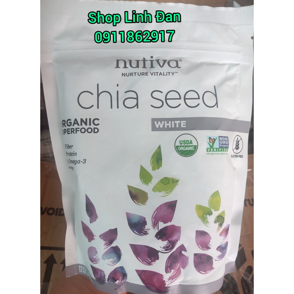 💥HẠT CHIA MỸ NUTIVA TRẮNG 340gr  CHÍNH HÃNG DATE 2023